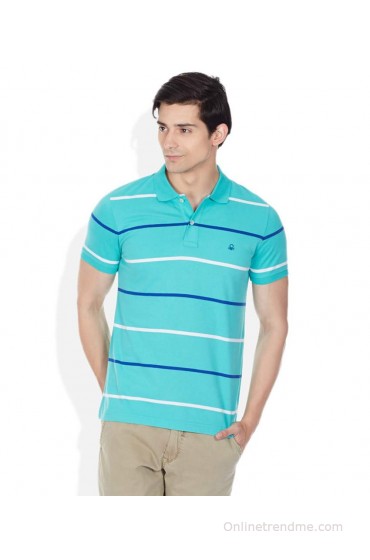 United Colors Of Benetton Green Polo Neck T shirt